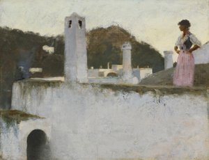 कैपरी का दृश्य, c.1878 (अकादमी बोर्ड पर तेल) द्वारा जॉन सिंगर सार्जेंट