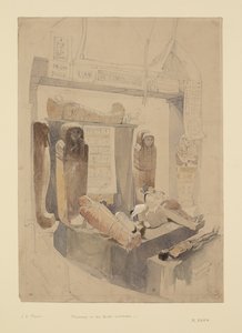 ब्रिस्टल इंस्टीट्यूशन में ममियां, c.1834 (कागज पर वॉटरकलर और पेंसिल)