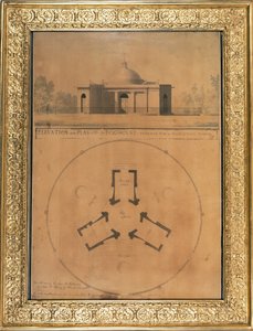 डॉग हाउस की ऊंचाई और योजना, 1779 (कागज पर कलम और स्याही और wc)