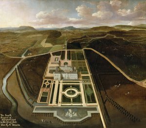 हैम्पटन कोर्ट के साउथ प्रॉस्पेक्ट, हियरफोर्डशायर, c.1705 द्वारा जॉन स्टीवंस
