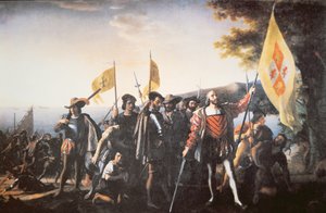1492 में अमेरिका में कोलंबस की लैंडिंग (कैनवास पर तेल)