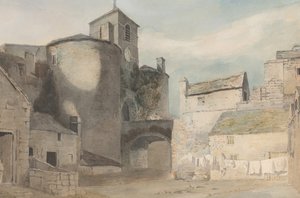 कैर्नारवॉन के एक वेल्श टाउन ईस्ट गेट के लिए किलेबंद प्रवेश, सीए। 1802.