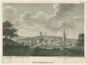 वॉल्वरहैम्प्टन - साउथ वेस्ट व्यू: एनग्रेविंग, एनडी [सी 1796]