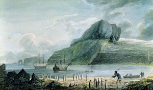 1781-4 Kerguelen&39;s Land में क्रिसमस हार्बर का एक दृश्य द्वारा जॉन वेबर