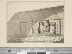 F.18 सदन के अंदर, मोराई में, अटूई में, c.1773-84 (जल रंग) द्वारा जॉन वेबर