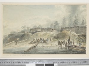 F.23 Nootka साउंड में आदतों का एक दृश्य, c.1773-84 (पानी के रंग) द्वारा जॉन वेबर