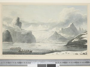 F.25 प्रिंस विलियम साउंड में स्नग कॉर्नर कोव का एक दृश्य, c.1773-84 (वाटरकलर) द्वारा जॉन वेबर