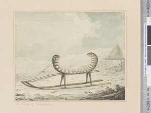 F.40 कामत्सचटका का एक स्लेज, c.1783-84 (जल रंग) द्वारा जॉन वेबर