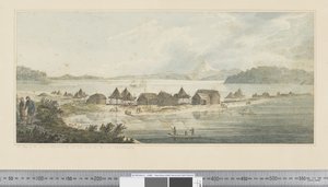 F.41 कामत्सचटका में सेंट पीटर और सेंट पॉल के शहर और बंदरगाह का एक दृश्य, c.1783-84 (जल रंग) द्वारा जॉन वेबर