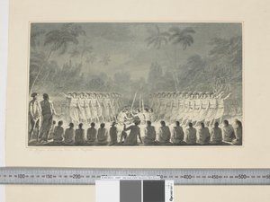 F.5 पुरुषों द्वारा एक रात का नृत्य, हापी में, c.1773-84 (वाटरकलर) द्वारा जॉन वेबर