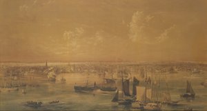 ईस्ट नदी से न्यूयॉर्क, 1852 (वॉश, गौचे और ग्रेफाइट)