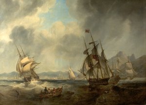 भूमध्य सागर में दृश्य, 1842 द्वारा जॉन विल्सन कारमाइकल