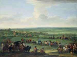 जॉर्ज I (1660-1727) न्यूमार्केट में, 4 या 5 अक्टूबर 1717 को, c.1717 (कैनवास पर तेल) द्वारा जॉन वॉटन