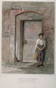 बजरी लेन, लंदन शहर में एक पुरानी हवेली का दरवाजा, 1851