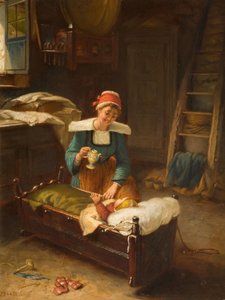 इंटीरियर विद मदर एंड चाइल्ड, 1911।