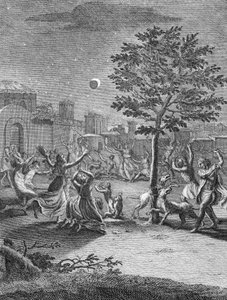 चंद्रमा का ग्रहण, &39;दक्षिणी अमेरिका का यात्रा इतिहास&39;, पब से। 1752 द्वारा जॉर्ज और उल्लो, एंटोनियो डी जुआन वाई संतासिलिया
