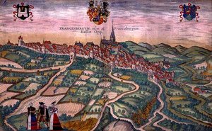 जॉर्ज ब्राउन (1541-1622) और फ्रैंस होगेनबर्ग (1535-90) c.1572-1617 (रंगीन उत्कीर्णन) द्वारा फ्रैंकनबर्ग का नक्शा, 'सिविटेट्स ऑर्बिस टेरारम' से द्वारा जोरिस (बाद) होफनेगल