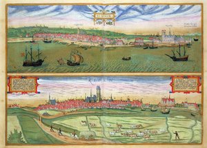Elsen और पकाना, &39;विश्व&39; से ब्राउन द्वारा (1541-1622) और फ़्रैंस होगेनबर्ग (1535-1590), c.1572 द्वारा जोरिस हॉफनागल