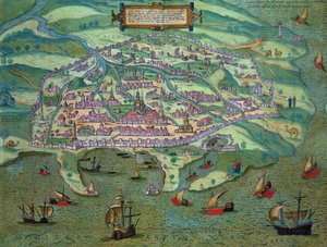 काहिरा के मानचित्र, &39;विश्व&39; से ब्राउन द्वारा (1541-1622) और फ्रांज Hogenbergh (1535-1590), c.1572