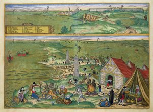 ब्रौन द्वारा Cadiz के मानचित्र, &39;विश्व&39; से (1541-1622) और फ्रांज Hogenbergh (1535-1590), c.1572