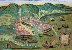 Chios के मानचित्र, ब्राउन (1541-1622) और फ्रांज Hogenbergh द्वारा &39;विश्व&39; से (1535-1590) c.1572-1617