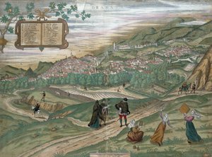 ग्रेगडा का नक्शा, &39;Civitates Orbis Terrarum&39; से, खंड I नंबर 4, जॉर्ज ब्रौन (1541-1622) और फ्रैंस होजनबर्ग (1535-90), 1565