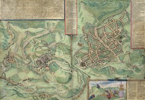 ब्रौन द्वारा यरूशलेम के मानचित्र, &39;विश्व&39; से (1541-1622) और फ्रांज Hogenbergh (1535-1590), c.1572