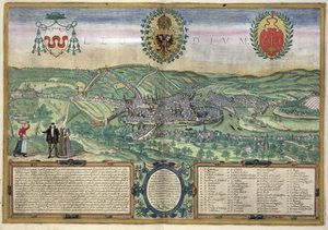 लीज के मानचित्र, &39;विश्व&39; से ब्राउन द्वारा (1541-1622) और फ़्रैंस होगेनबर्ग (1535-1590), c.1572