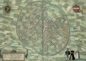 Louvain के मानचित्र, ब्राउन (1541-1622) और फ्रांज Hogenbergh द्वारा &39;विश्व&39; से (1535-1590) c.1572-1617