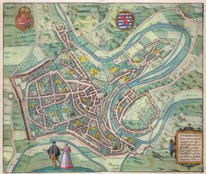 लक्जमबर्ग के मानचित्र, ब्राउन (1541-1622) और फ्रांज Hogenbergh द्वारा &39;विश्व&39; से (1535-1590) c.1572-1617