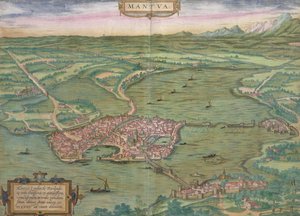ब्रौन द्वारा Mantua के मानचित्र, &39;विश्व&39; से (1541-1622) और फ्रांज Hogenbergh (1535-1590), 1575 द्वारा जोरिस हॉफनागल