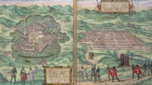 जॉर्ज ब्रौन (1541-1622) और फ्रैंस होजेनबर्ग (1535-90),&39;.1572 &39;से मेक्सिको और कुज़्को का मानचित्र,&39; Civitates Orbis Terrarum &39;से द्वारा जोरिस हॉफनागल