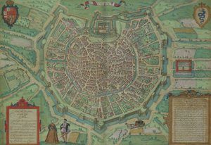 मिलान के मानचित्र, &39;विश्व&39; से ब्राउन द्वारा (1541-1622) और फ़्रैंस होगेनबर्ग (1535-1590), c.1572