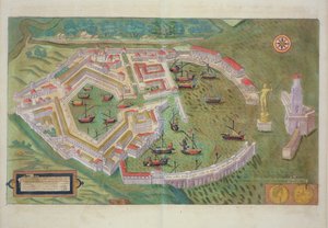 रोम के मानचित्र, ब्राउन (1541-1622) और फ्रांज Hogenbergh द्वारा &39;विश्व&39; से (1535-1590) c.1572-1617