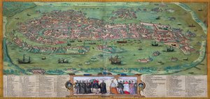 ब्रौन द्वारा वेनिस के मानचित्र, &39;विश्व&39; से (1541-1622) और फ्रांज Hogenbergh (1535-1590), c.1572