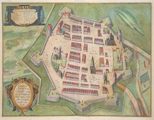 Zamosc के मानचित्र, ब्राउन (1541-1622) और फ्रांज Hogenbergh द्वारा &39;विश्व&39; से (1535-1590) c.1572-1617