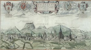 जॉर्ज ब्रौन (1541-1622) और फ्रैंस होगेनबर्ग (1535-90) द्वारा &39;सिविटेट्स ऑर्बिस टेरारम&39; से लियोपोलिस का दृश्य द्वारा जोरिस हॉफनागल