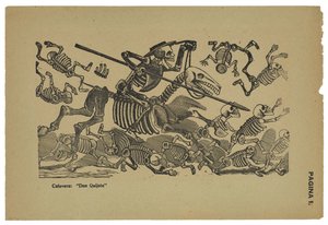 डॉन क्विक्सोट की खोपड़ी, c.1910-13, 1943 में छपी (फोटो-नक्काशी के साथ फोटो की नक़्क़ाशी) द्वारा जोस गुआडालुपे पोसाडा
