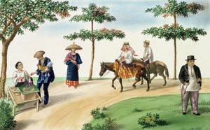 ए स्ट्रीट सीन, "द फ्लेबस एल्बम ऑफ़ व्यूज़ इन एंड अराउंड मनीला", c.1845