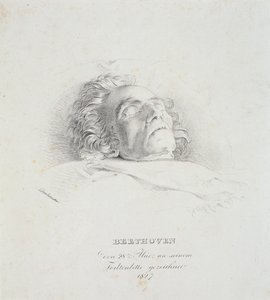 लुडविग वान बीथोवेन (1770-1827) उनकी मृत्यु के दिन, 28 मार्च 1827 को