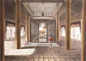 जॉर्ज हंट द्वारा उकेरा गया रंगून मंदिर में खड़ा एक सैनिक द्वारा जोसेफ (बाद में) मूर