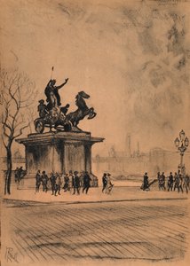 Boadicea, वेस्टमिंस्टर ब्रिज (लिथो) द्वारा जोसेफ (बाद) पेनेल