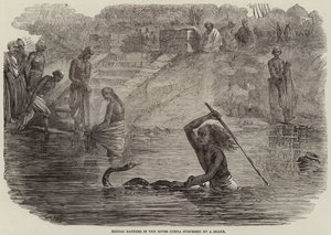 जुम्ना नदी में हिंडू स्नान करने वालों को एक सांप ने हैरान कर दिया द्वारा जोसेफ ऑस्टिन बेनवेल