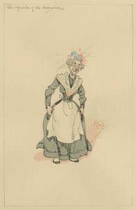 हवेली की परिचारिका, c.1920s (कागज पर wc के साथ कलम und स्याही) द्वारा जोसेफ क्लेटन क्लार्क