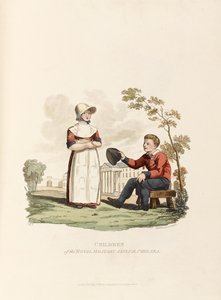 रॉयल मिलिट्री शरण के बच्चे, चेल्सी, 1813 (रंगीन एक्वाटिंट) द्वारा जोसेफ कॉन्स्टेंटाइन स्टैडलर