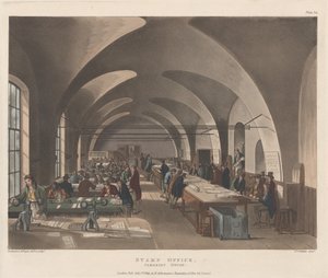 स्टाम्प कार्यालय, समरसेट हाउस, 1 जुलाई, 1809।, 1 जुलाई, 1809। द्वारा जोसेफ कॉन्स्टेंटाइन स्टैडलर
