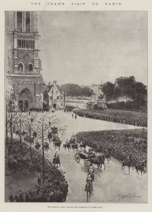 Czar की पेरिस यात्रा, इंपीरियल पार्टी Notre Dame के कैथेड्रल छोड़ने