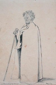 ओटावाओ का एक ब्लाइंड चीफ, c.1844 (कागज पर कलम और पेंसिल) द्वारा जोसेफ जेनर मेरेट