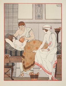 स्तन को सक्शन लागू करना, &39;द वर्क्स ऑफ हिप्पोक्रेट्स&39; से चित्रण, 1934 द्वारा जोसेफ कुह्न रेग्नियर