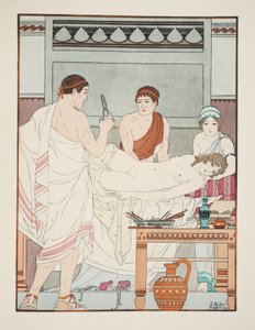 स्त्री रोग संबंधी परीक्षा, &39;द वर्क्स ऑफ हिप्पोक्रेट्स&39;, 1934 से चित्रण
